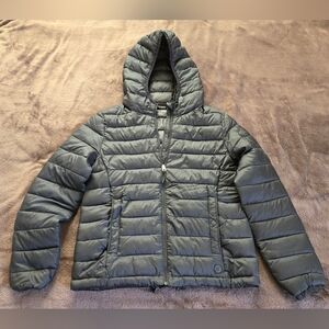 Pull&Bear Black Hooded Puffer Jacket